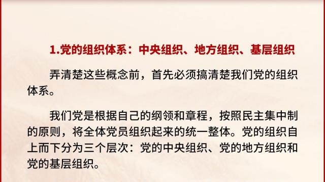 黨支部、黨小(xiǎo)組、黨委、黨工(gōng)委、黨組……這些概念你都清楚嗎